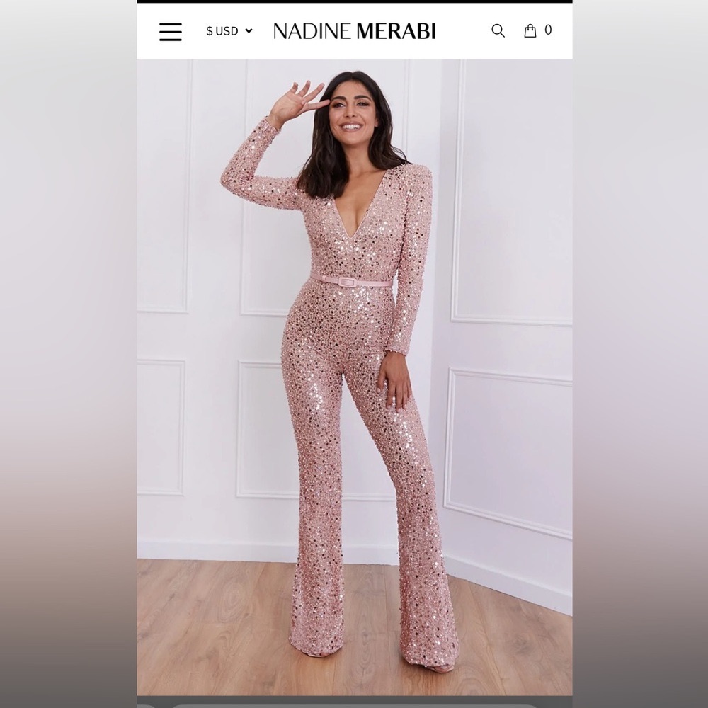 Nadine Merabi Eliza Jumpsuit in Pink. Never worn, tags attached.